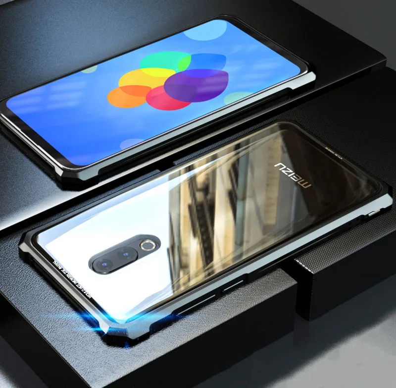 

High-end ultra-thin metal frame Tempered glass mirror shell For Meizu 16th 16th Plus case cover. 16thPlus