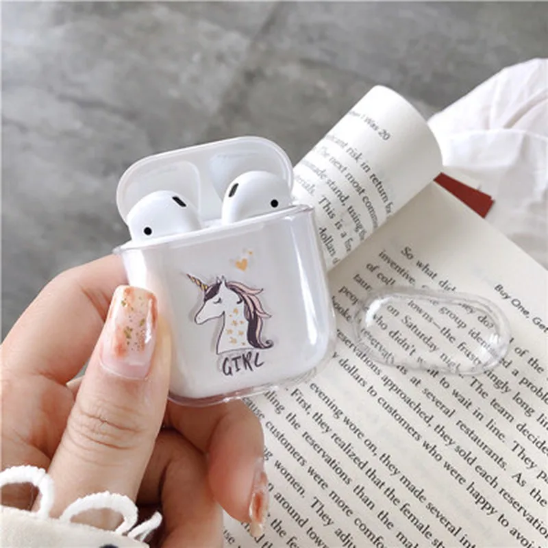

Cute Pattern Transparent Hard PC Cases for AirPods Cases Protective Cover Bluetooth Wireless Earphone Case