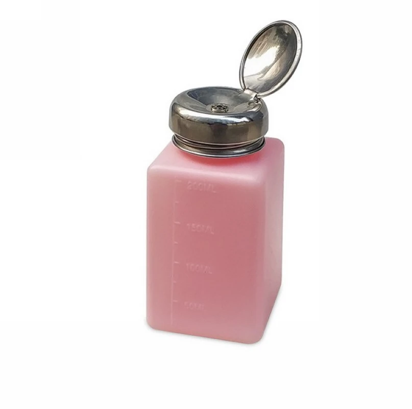 Shellhard 200ml Pump Dispenser Plastic Nail Art Polish Remover Cleaner Empty Dispenser Liquid Bottle 3 colors