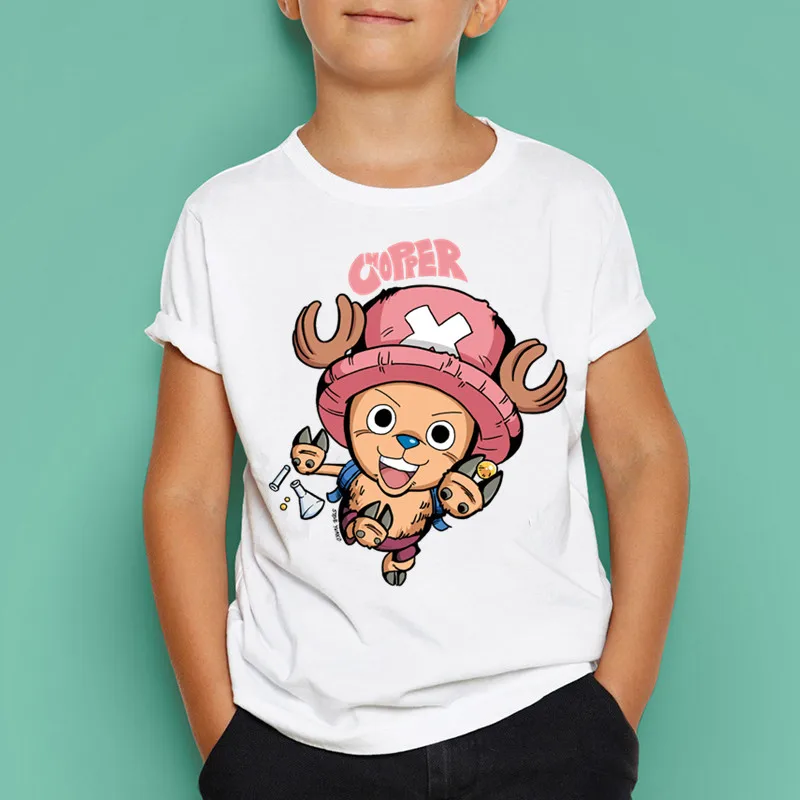 Летняя одежда для мальчиков и девочек с принтом Tony Chopper модная футболка короткими