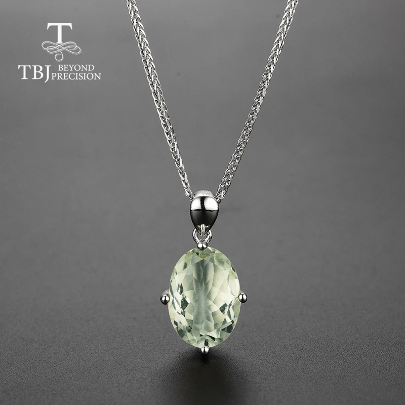 TBJ, зеленый аметист, набор ювелирных изделий, натуральный драгоценный камень с 925 стерлингового серебра, простой стиль, хорошее ювелирное изделие для женщин, подарки на годовщину