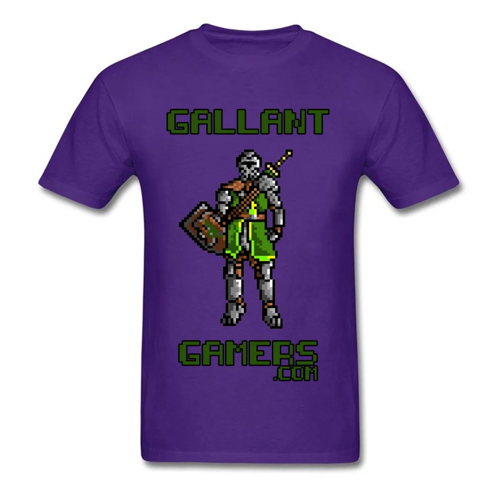 Fitted Men T-shirts 8Bit Knight Classic Tops Tees 100% Cotton Short Sleeve Printing Tops & Tees Round Neck Drop Shipping 8Bit Knight purple