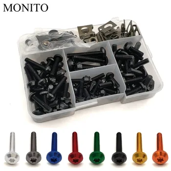 

Universal Motorcycle Fairing Body Bolts Scooter Nuts Bolts M6 Spire Speed Fastener Clips Screw Spring Bolts Nuts CNC Aluminum