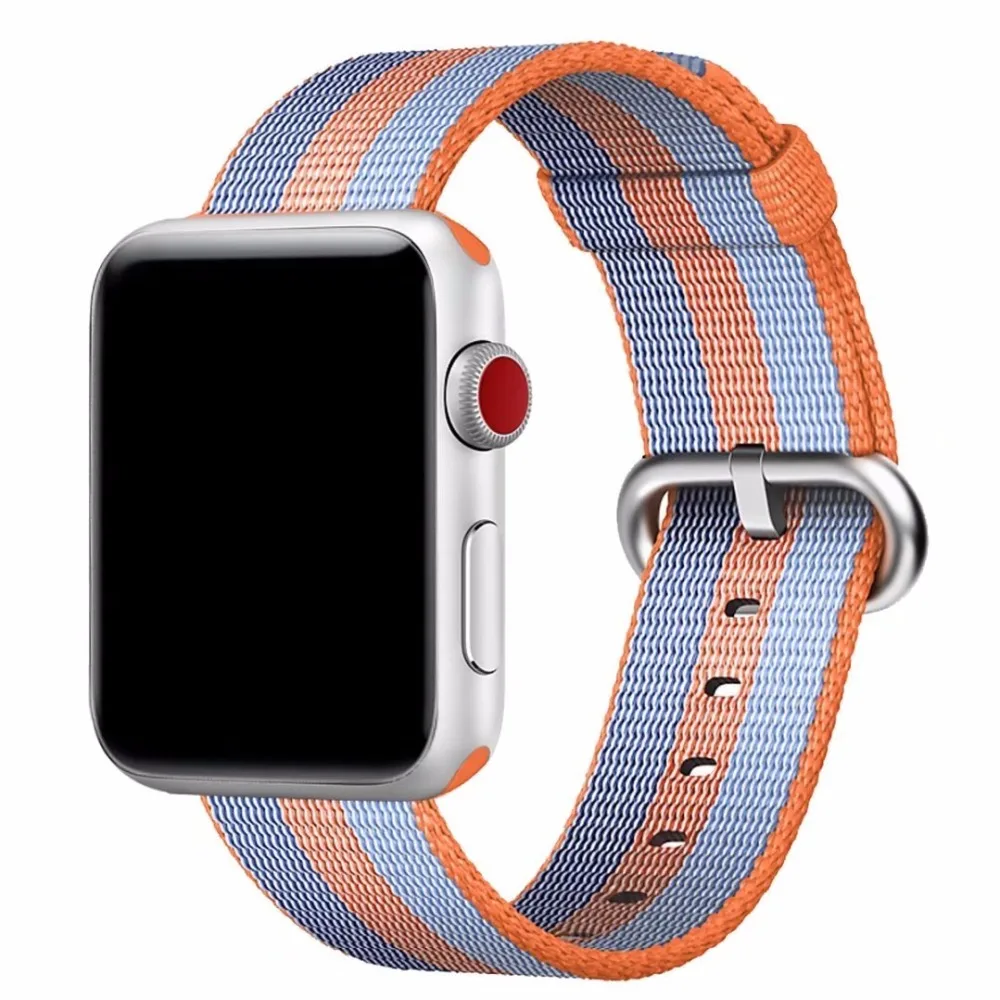 Тканый нейлон для Apple сменный ремешок для наручных часов классический ремешок для наручных часов, с пряжкой для Apple Watch Band 38 мм и 42 мм