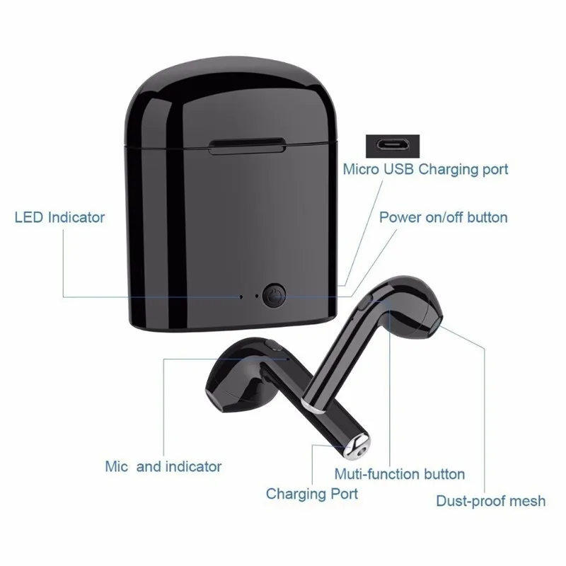 Earbuds Wireless Headphone I12 Tws Original For Earphone Iphone Headphones Samsung Bluetooth Wireless Earphones Headset Earphone