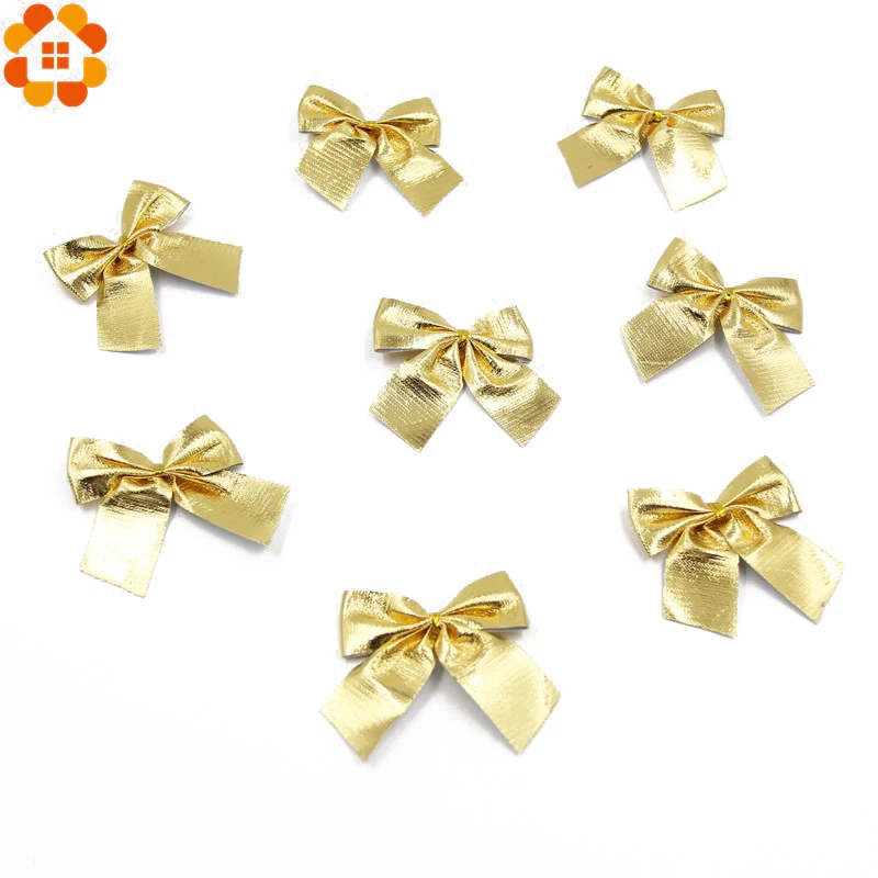 New Year!12PCS Gold and Silver Christmas Tree Ornaments Bow DIY Bow For