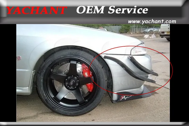 

Car-Styling Carbon Fiber Front Bumper Canard 4 Pcs Fit For 1989-1994 Skyline R32 GTR OEM Front Bumper TBO Style Canards