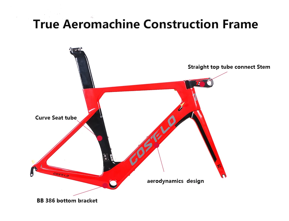 Costelo AEROMACHINE Monocoque карбоновая рама для шоссейного велосипеда велосипедная Рама Bicicleta велосипедная Рама 50 52 54 56