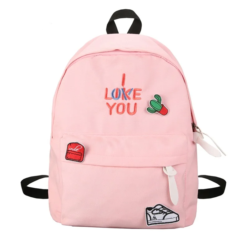 

Japanese and Korean version of small fresh pure color canvas backpack schoolgirl bag school style casual computer backpack