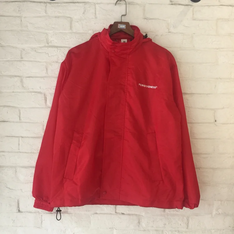 Kanye West Jacket Men Windproof Red Brand Clothing Fashion