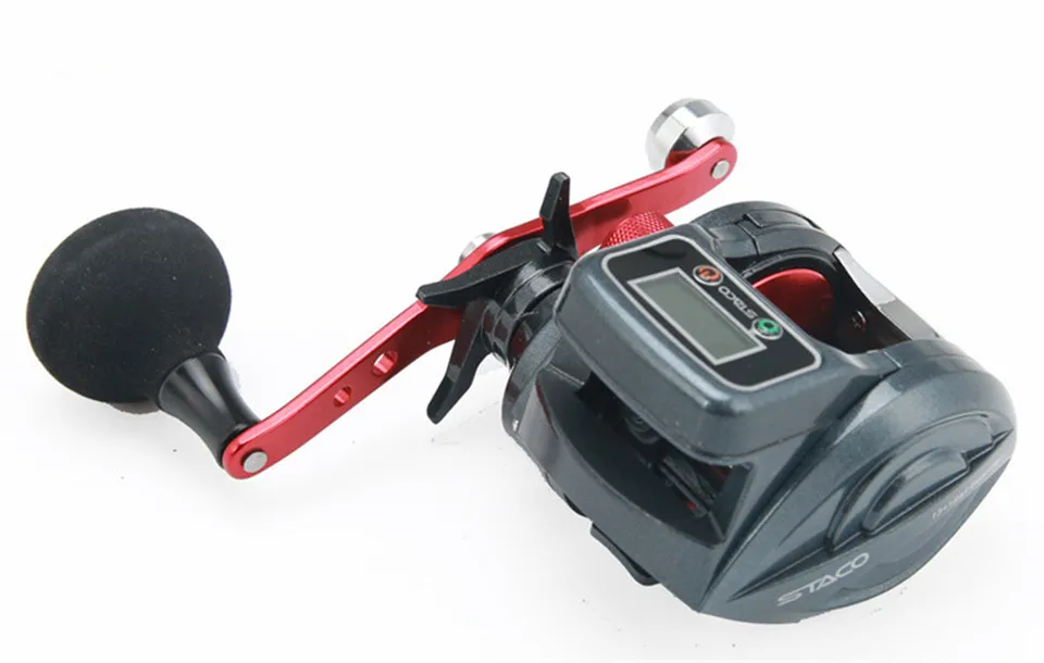 Carretel de Pesca com Display Contador de Água 13 + 1 Novo Rolamento Esquerda Direita Digital Linha Pesca Salgada Carpa Carretel 6.3: 1 Carcaça Rolagem 18 - 17 High Quality Esporte e Lazer