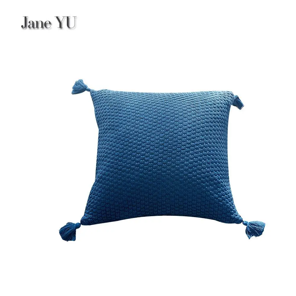 

JaneYU Bedding Fast Selling Pure Color Knitted Fabric Pillowcase With Cushion