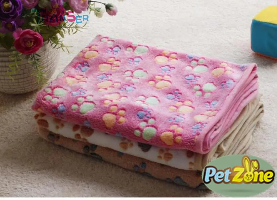 Transer 3 цвета милый цветочный теплый коврик для хомячков, одеяло для домашних животных, коврик для кошек, собак, щенков, теплая кровать, чехол с рисунком лапы 18Feb6
