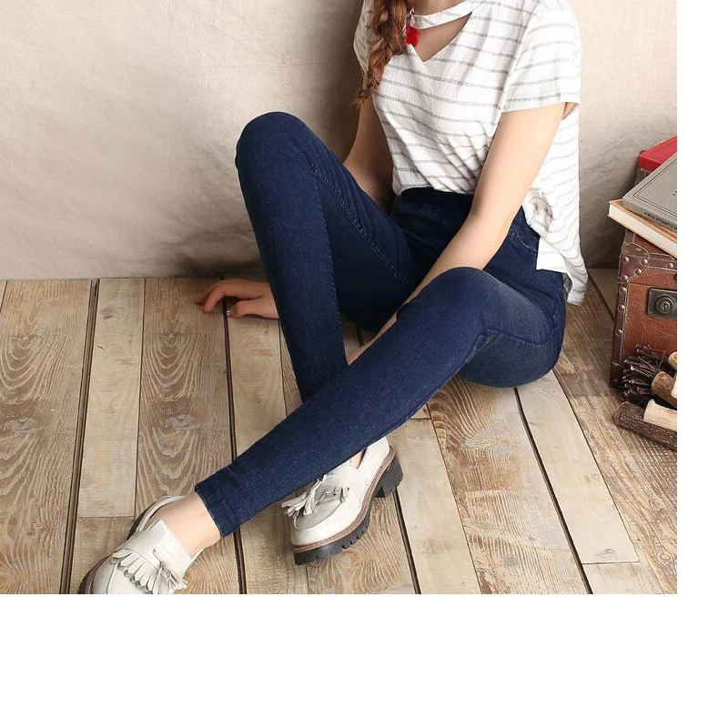 Shikoroleva для женщин леггинсы для брюки девочек 2019 имитация джинсовой Снежинка стиль стрейч узкие плюс размеры 6xl 5xl 4xl S джеггинсы