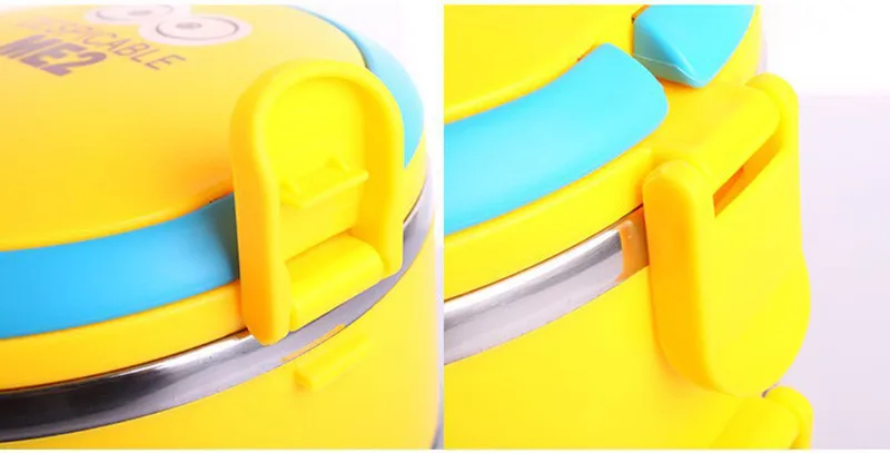 Cartoon Minion Stainless Steel Lunchbox For Kid Tiffin Boxes Thermal Bento For School Students Tableware (7)