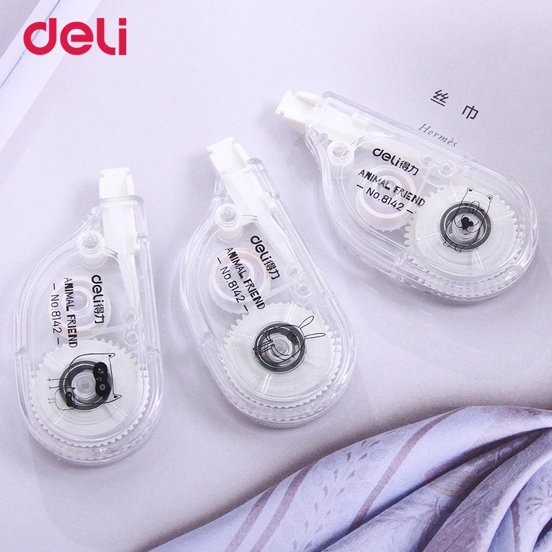 

Deli 3Pcs/Lot Correction Tape 3 Colors 18m Length Material Correction Stationery Cute Plastic Tape Supplies For School Office