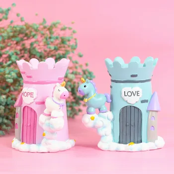 

Animal Action Figure Printed Resin Hope Love Little Horse Unicorn Pencil Pot Storage Pen Holder Desktop Decoration Crafts Doll
