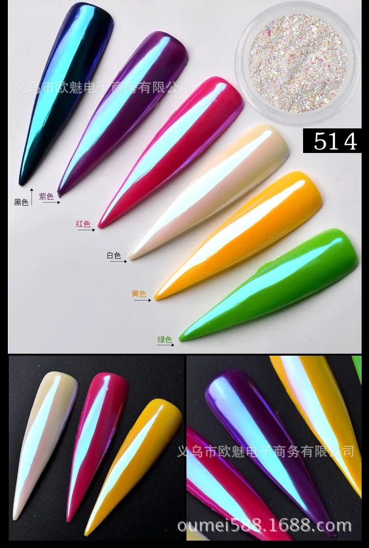 0.2 г/кор. 3 цвета неоновый лазер Стекло Красочные Nail Art порошок блестящие Shimmer Блеск УФ ногти украшение комплект инструмент ногтей