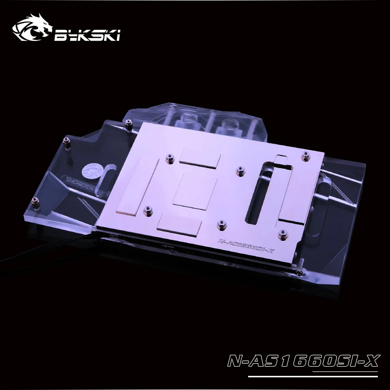 Bykski водный блок использовать для ASUS GTX1660-O6G-SI/полное покрытие медный радиаторный блок/3PIN 5 V A-RGB/4PIN 12 V RGB