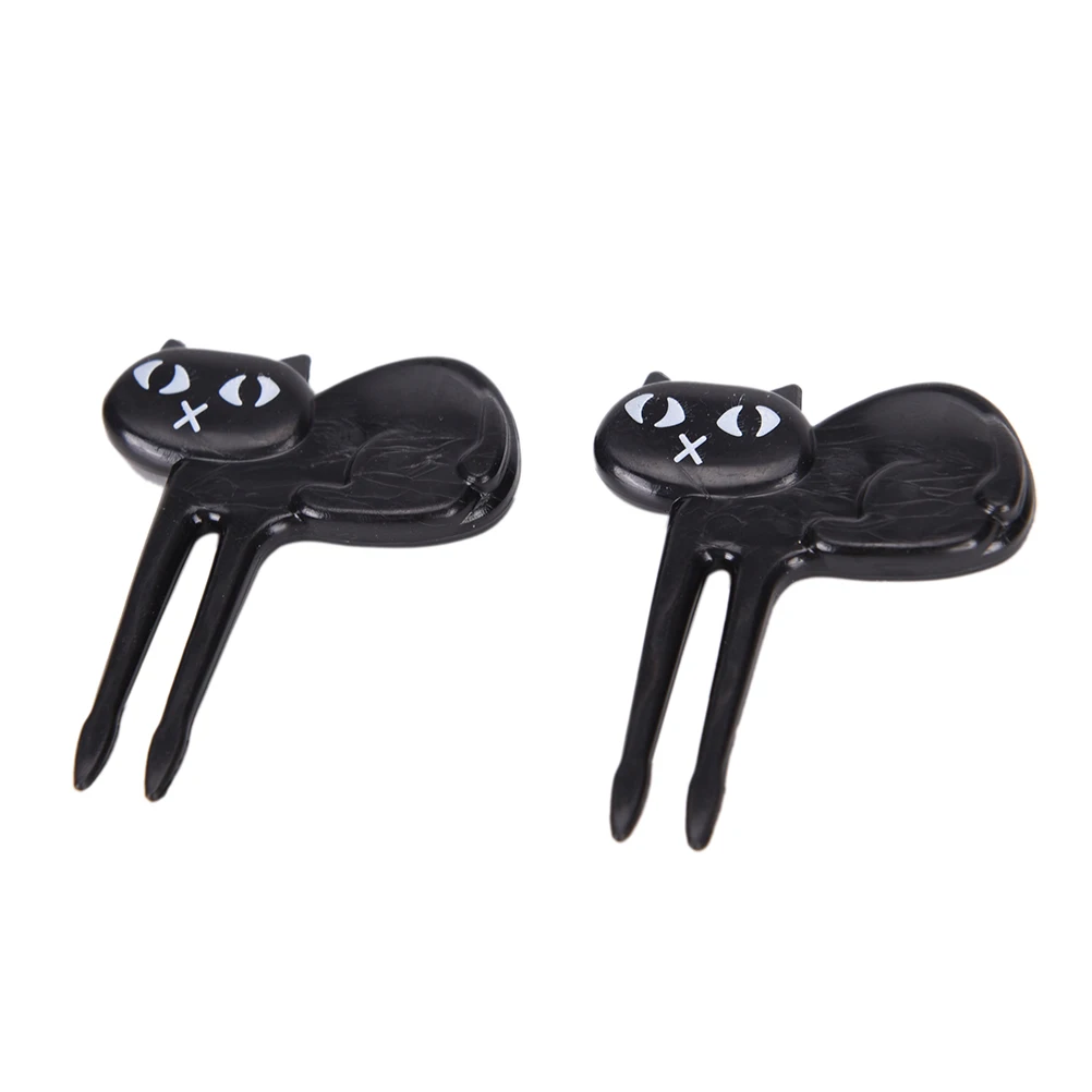 Black Cat Fruit Forks Snack Dessert Forks Food Picks Bento Accessories Kitchen Utensils 6pcs/set