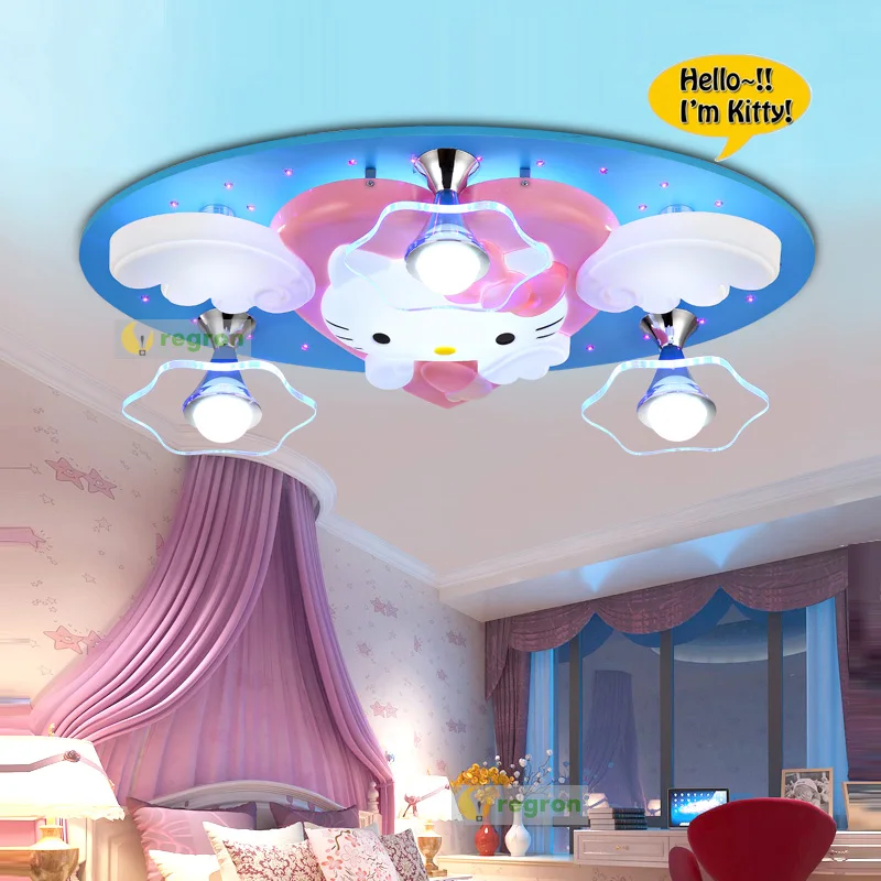 Детский потолочный светильник hello kitty, креативный энергосберегающий светодиодный потолочный светильник, люстры, лампа для детской спальни, детское освещение