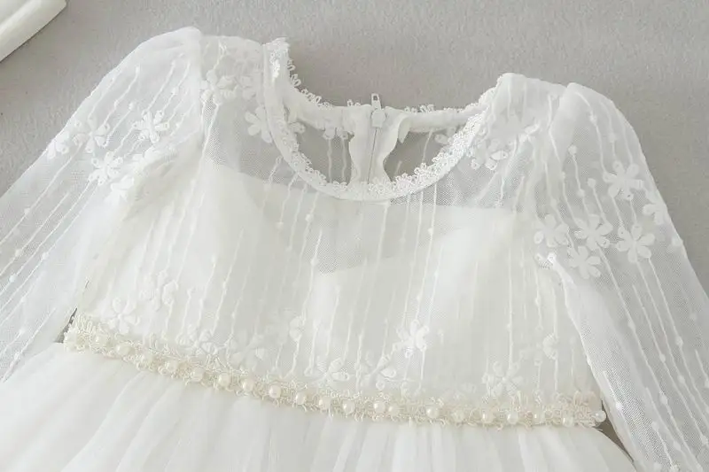 baby girl long sleeve baptism dress