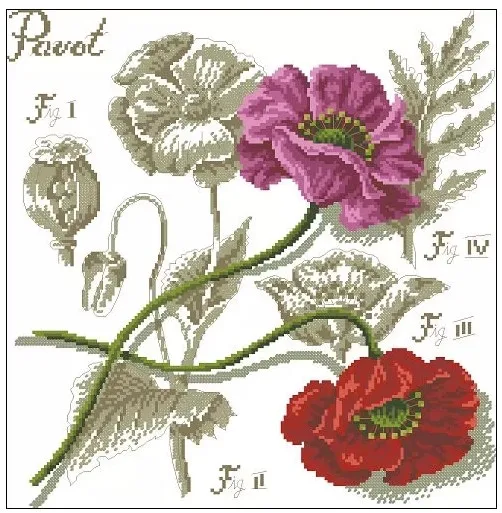 

Embroidery Package Cross Stitch Kits Unopen New Luxurious Shadow Poppy Flower Free shipping