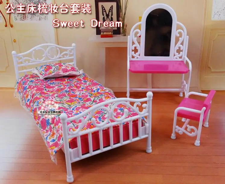 ganci per camera da letto Barbie Doll 8 articoli/lotto Rehomy Set di accessori per mobili da principessa set di divano+set da letto 