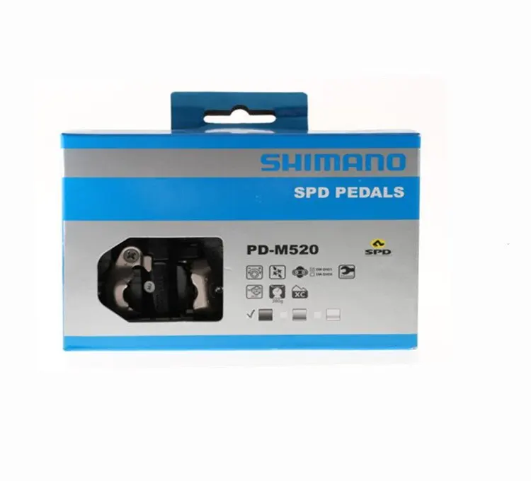 SHIMANO PD-M520 MTB горный велосипед без клипса педали с SPD бутсы+ SM-PD22