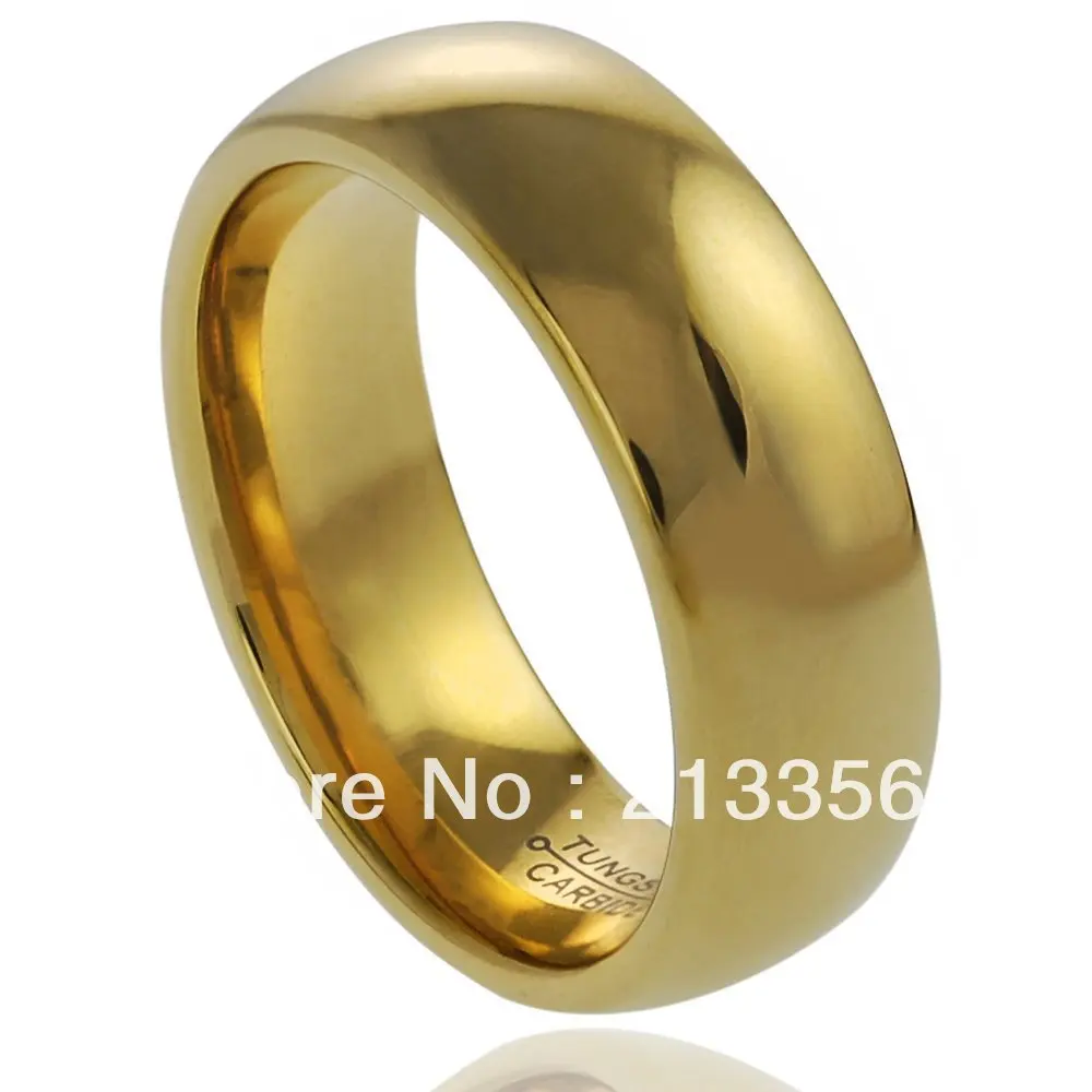 Купить дешевые цены скидка драгоценность США горячая распродажа 8 мм Мужские& Wo мужские новые золотые классические купольные вольфрамовые свадебные кольца