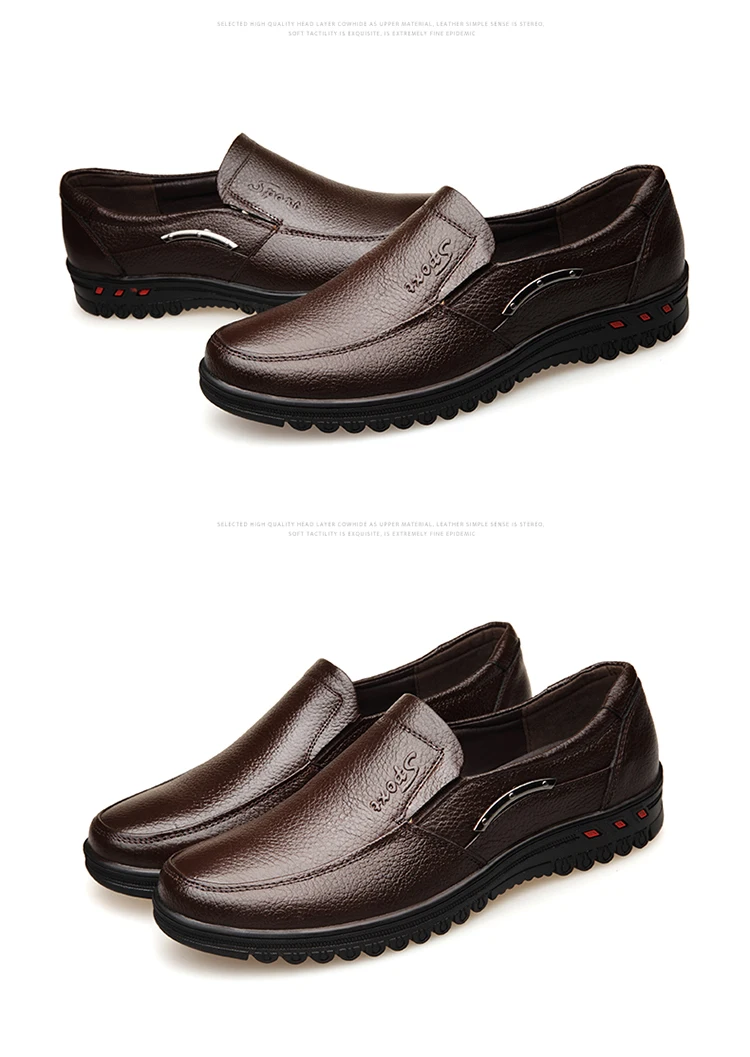 OSCO/2018 Новая мужская обувь из воловьей кожи, Модные слипоны, деловые мужские повседневные туфли, удобные лоферы на плоской подошве, мужская