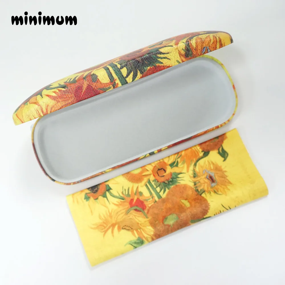 PU Leather Glasses Case For men Hard Frame Eyeglass Case Women Reading Glasses Box Black Spectacle Cases with 1pcs glaases cloth1 (10)