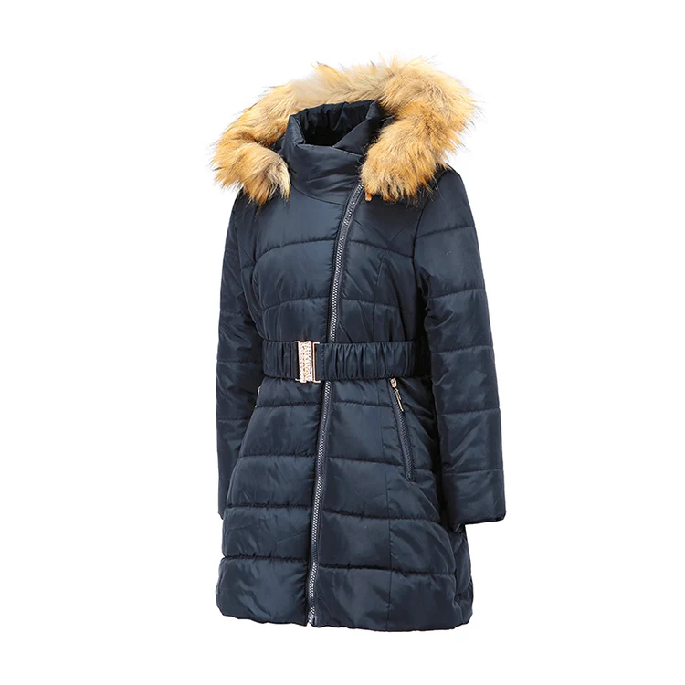 Зимняя парка с капюшоном и меховым воротником; пальто для девочек; коллекция года; детская теплая плотная верхняя одежда; детские куртки с хлопковой подкладкой для девочек