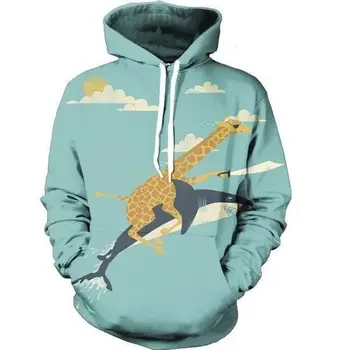 

Funny Giraffe Riding Cool Shark Flying Attack Pirate Blade Hoodies&Sweatshirt
