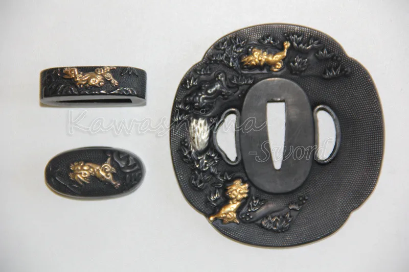 Nihonto фитинг японский самурайский меч tsuba Tsuba набор Fuchi Kashira защита рук абсолютно новые поставки