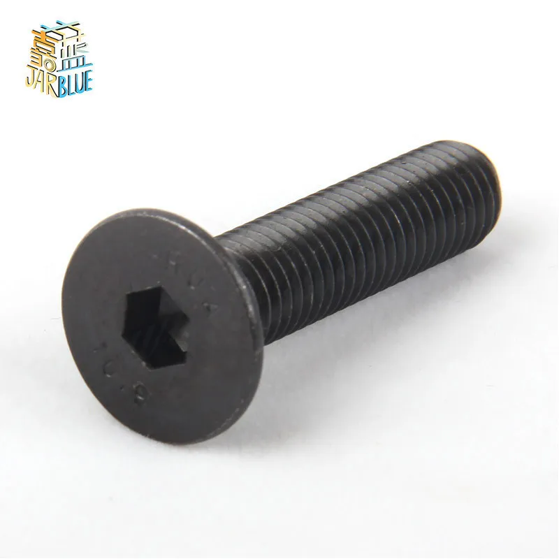 

Free shipping DIN7991 10.9 carbon steel countersunk head M4 M5 M6 bolts black flat Hex socket screws 2017