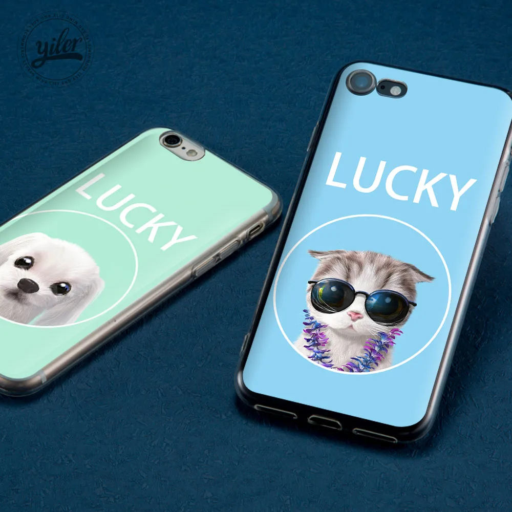 Модный чехол Lucky Dog Pink Cat Coque чехол для iPhone 7 для iPhone XS Max чехол для iPhone 6 S Чехол 7 plus 5 5S SE 8 6 7 X чехлы