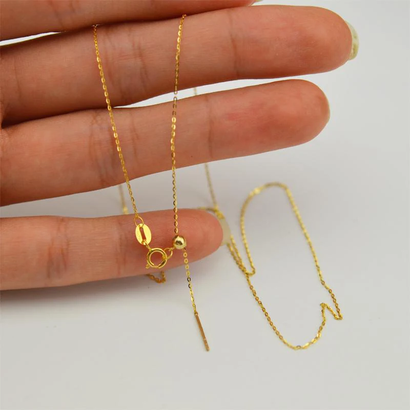 Sinya 18k Classical AU750 Gold Universal Chain 0.8gram Pure Gold Adjustable Chain DIY necklace accessrioes best Gift For Women (11)