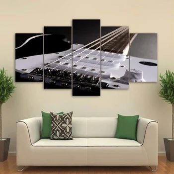 

Canvas Art Prints Photo Wall Art 5 Panel Electric Guitar String Paintings Musical Instruments Pictures Modern Decor Poster
