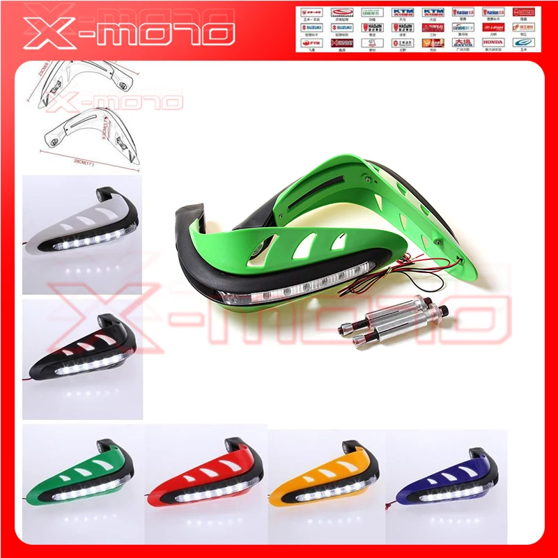 

Motorcycle Handlebar Hand Protector with LED Light Handguards LED Hand Guard Universal Hand Guards Motor accessories