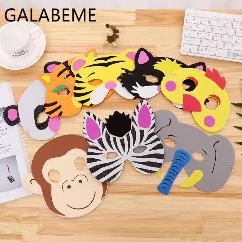 Galabeme 7 шт. Забавный EVA дети животных маски лесной фермы Платье Опора Happy Baby Shower