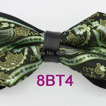 YIBEI Coachella Галстуки с черным низом зеленый галстук-бабочка Пейсли дизайн регулируемый смокинг бабочки унисекс галстук-бабочка предварительно завязывается