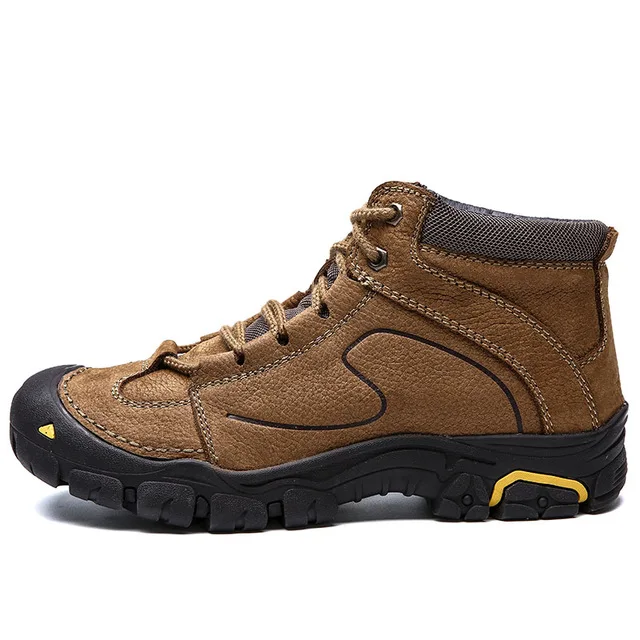 

IPCCM Leather Men's Casual Adult Waterproof Non-slip Safety Simple Fashion Winter High Quality Hiking Men's Shoes
