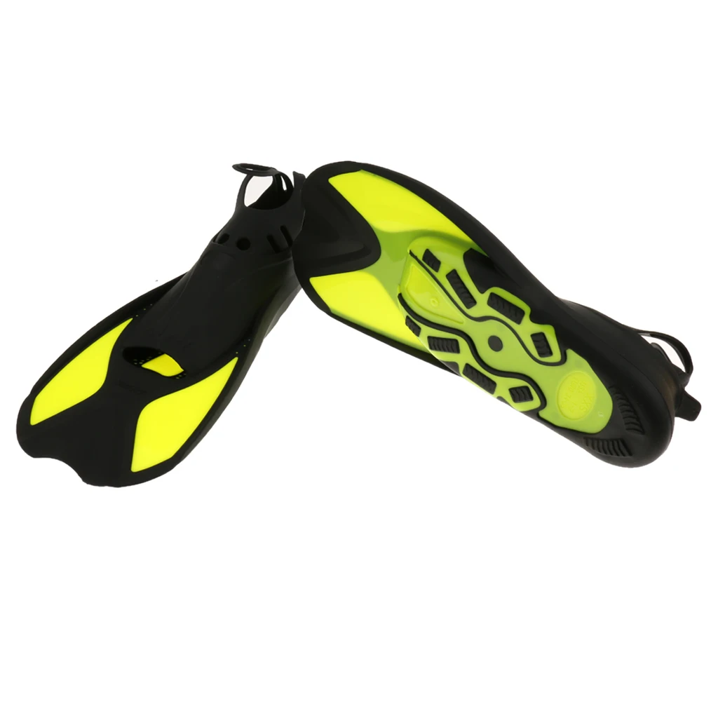 Unisex Adult Kids Full Foot Short Swimming Fins Scuba Diving Swim Training Flippers Snorkeling Water Sports Fin XXS/XS/S/M/L/XL