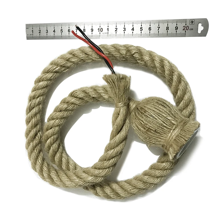 0,5 м 1 м 1,5 м винтажный Канатный провод витой кабель пеньковая веревка шнур подвесной светильник провод 3 Pin винтажный шнур для лампы тканевый электрический шнур