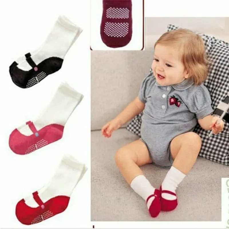 Носки для малышей от 0 до 18 месяцев импортные товары, оригинальные детские носки-тапочки с нескользящей подошвой в японском стиле