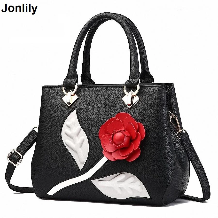 Rose female handbags women PU leather handbags women messenger bags
