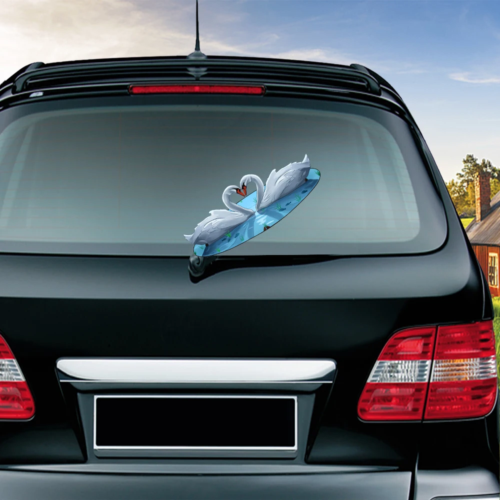 

Swan Waving Wiper Decals PVC Car Styling Rear Window Wiper Stickers Rear Windshield Stickers Car Stickers And Decals