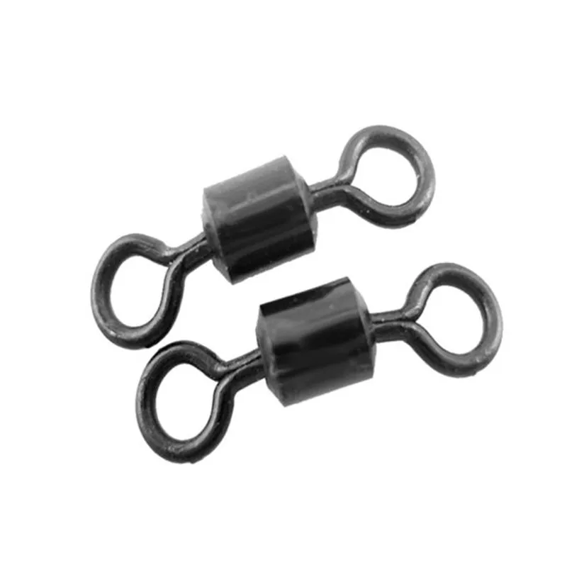 100Pc High Quality Fishing Connector Rolling Swivels Black Nickle Stainless steel Practical Fish