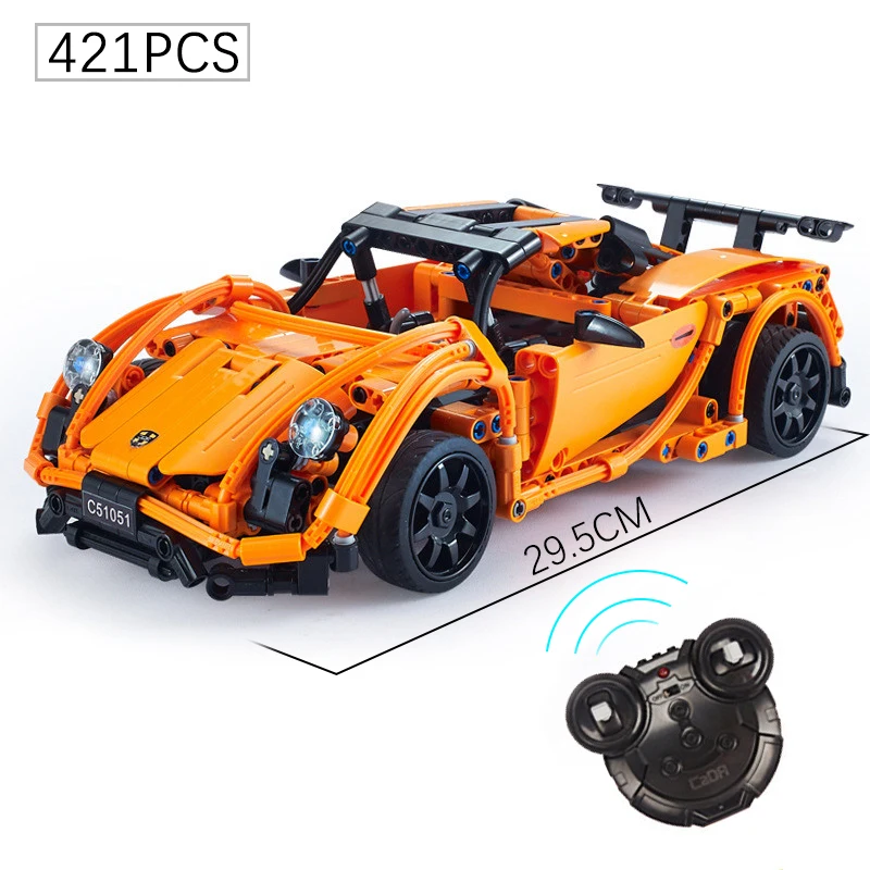 

421+PCS Telecontrolled RC Series Block Sports Car Model Building Block Toys Technic Car Brick Toys For Children Kids Gift
